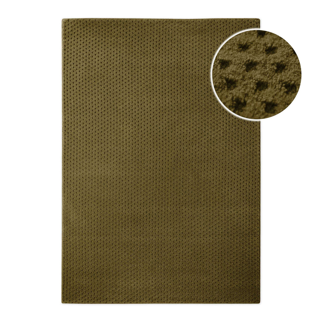 Kurzflor Teppich Castello Three Oliv Grün