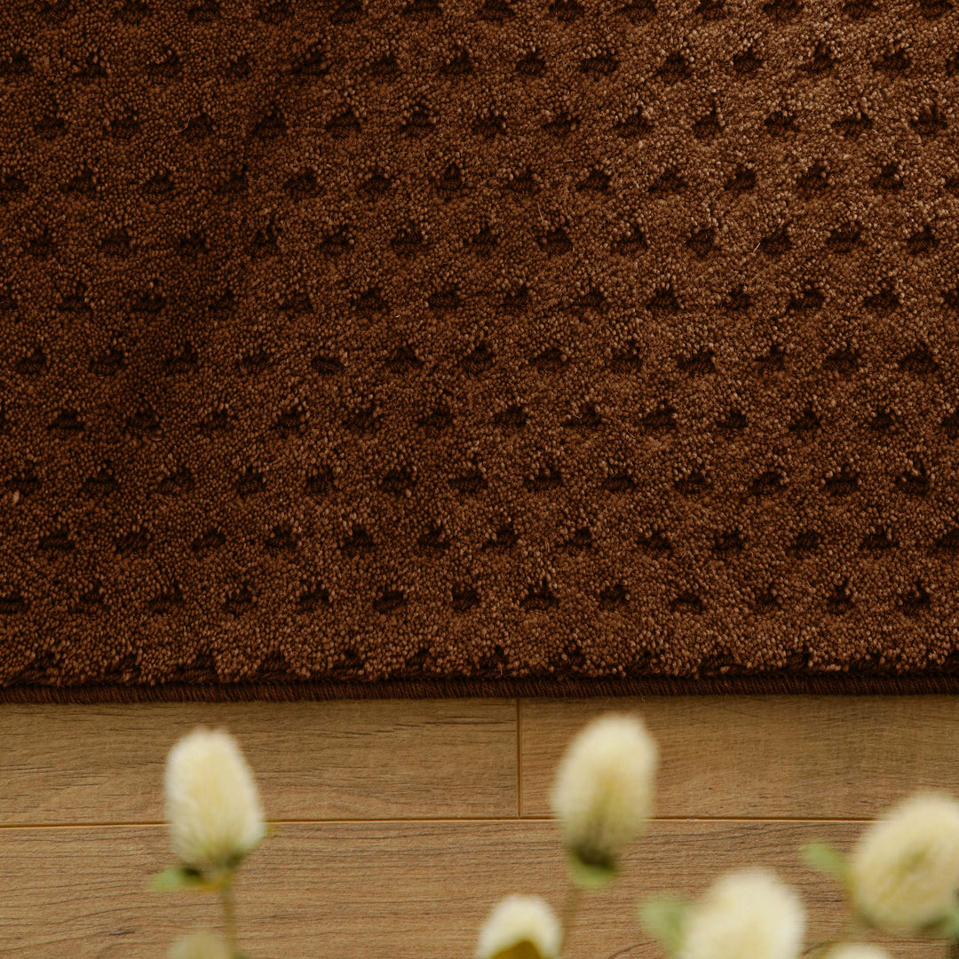 Kurzflor Teppich Castello Three Braun