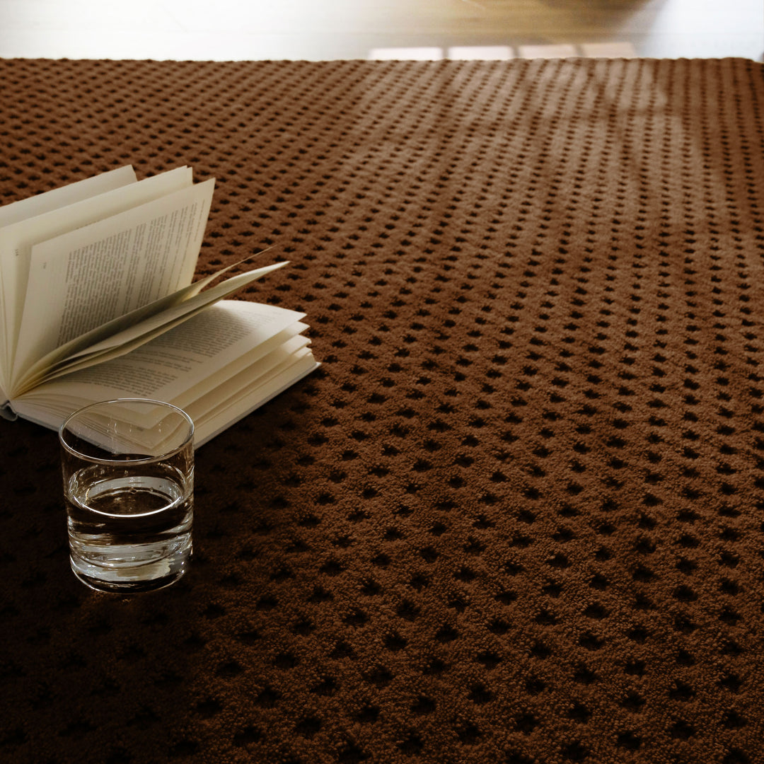 Kurzflor Teppich Castello Three Braun