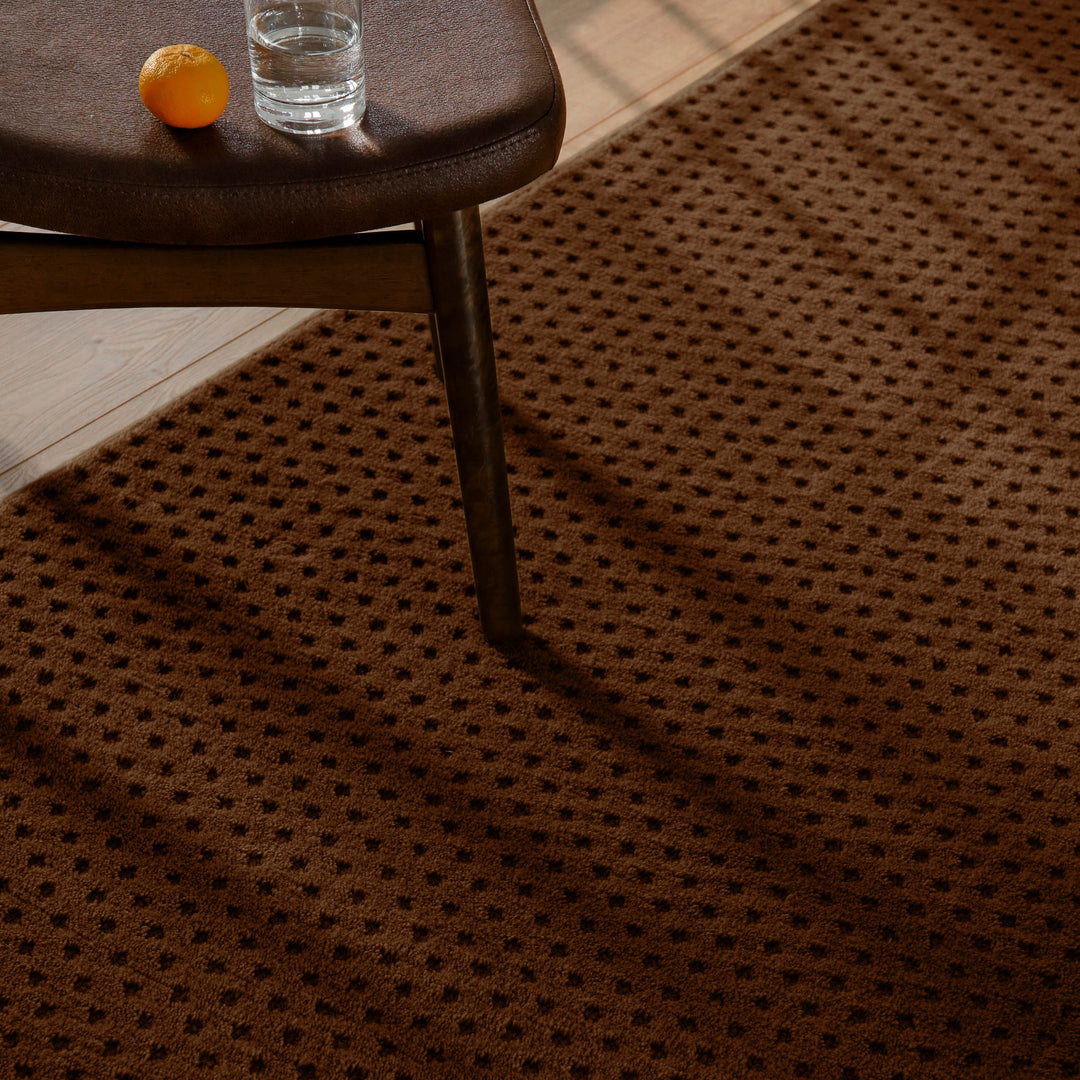 Kurzflor Teppich Castello Three Braun