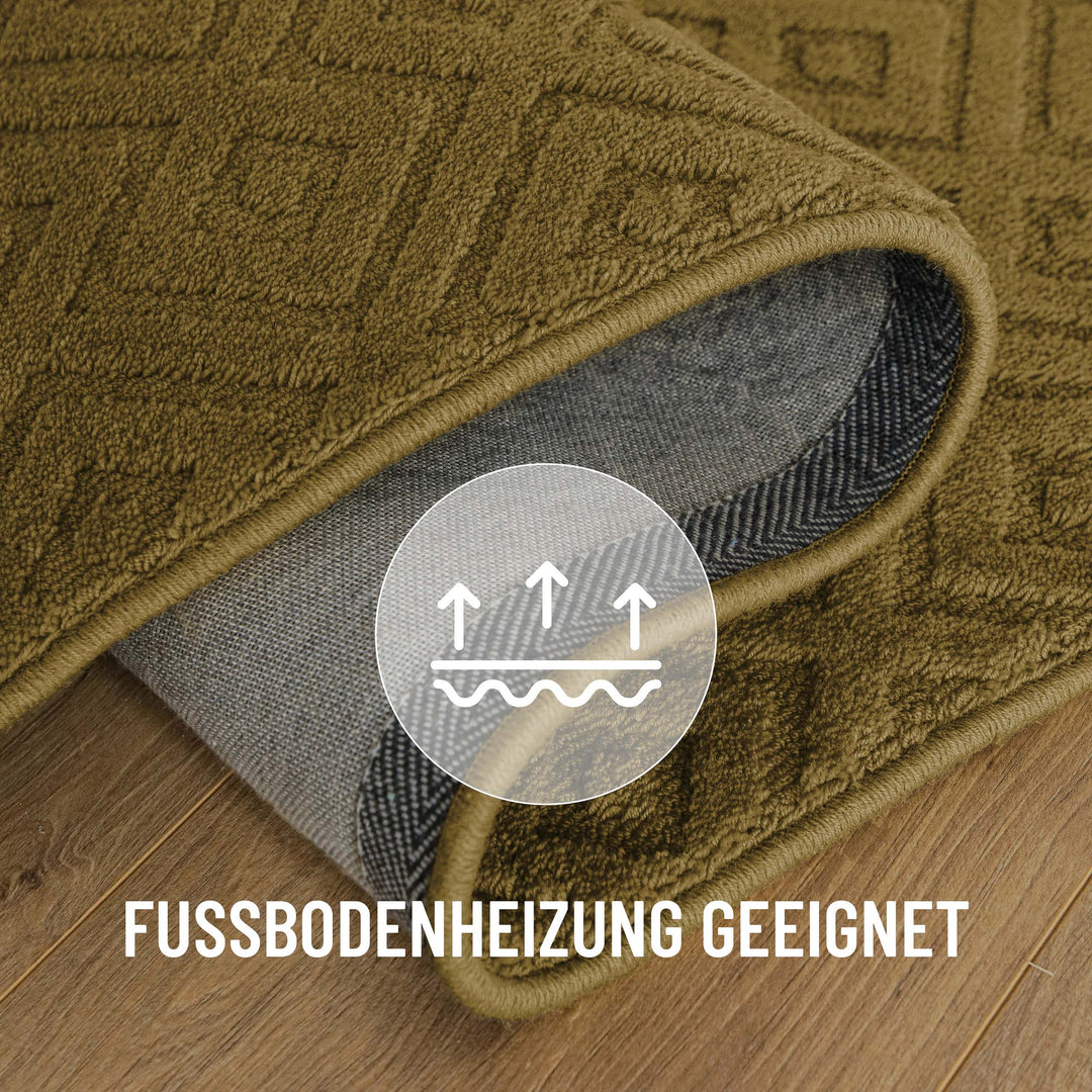 Kurzflor Teppich Castello Two Blass Grün