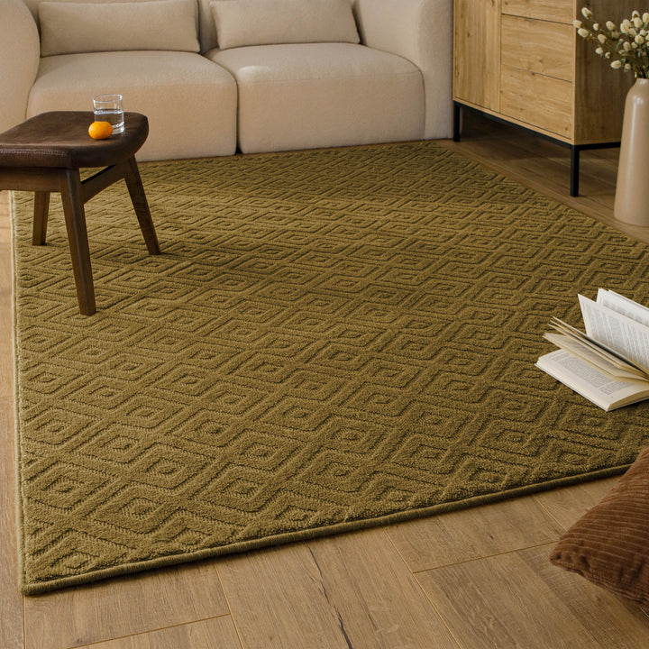 Kurzflor Teppich Castello Two Blass Grün