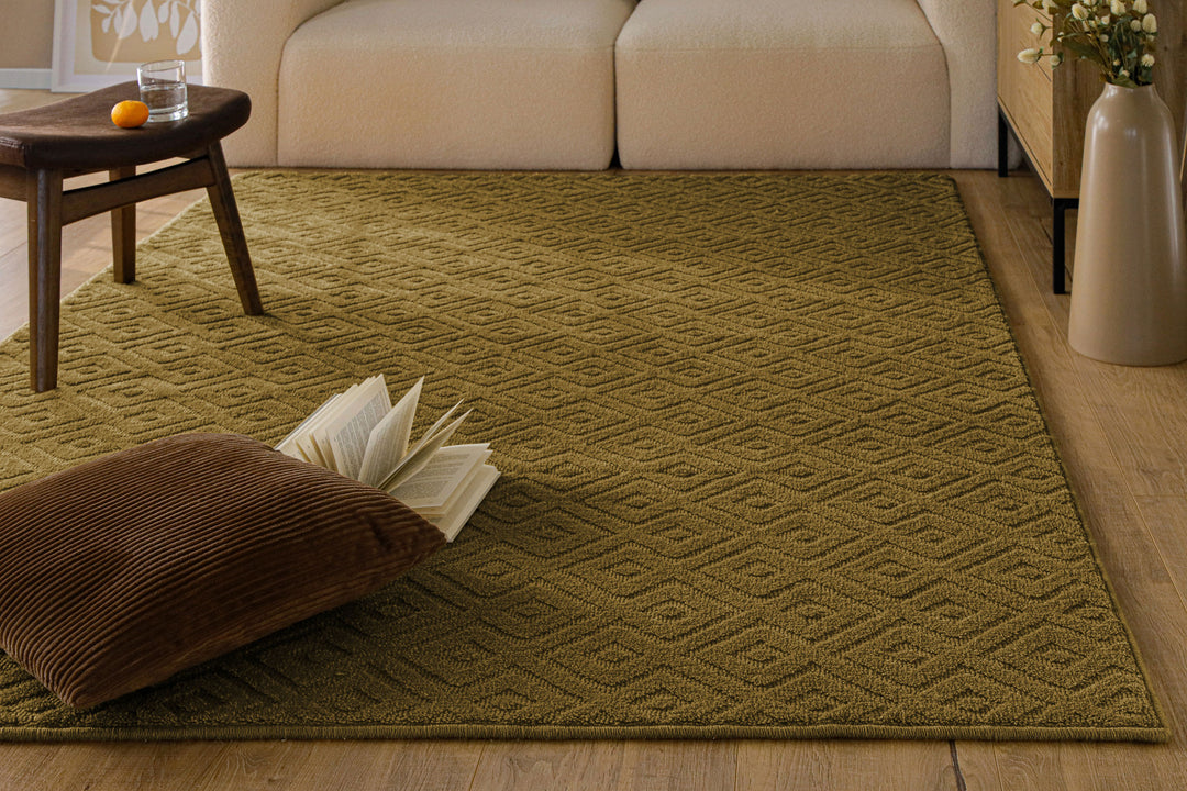 Kurzflor Teppich Castello Two Blass Grün