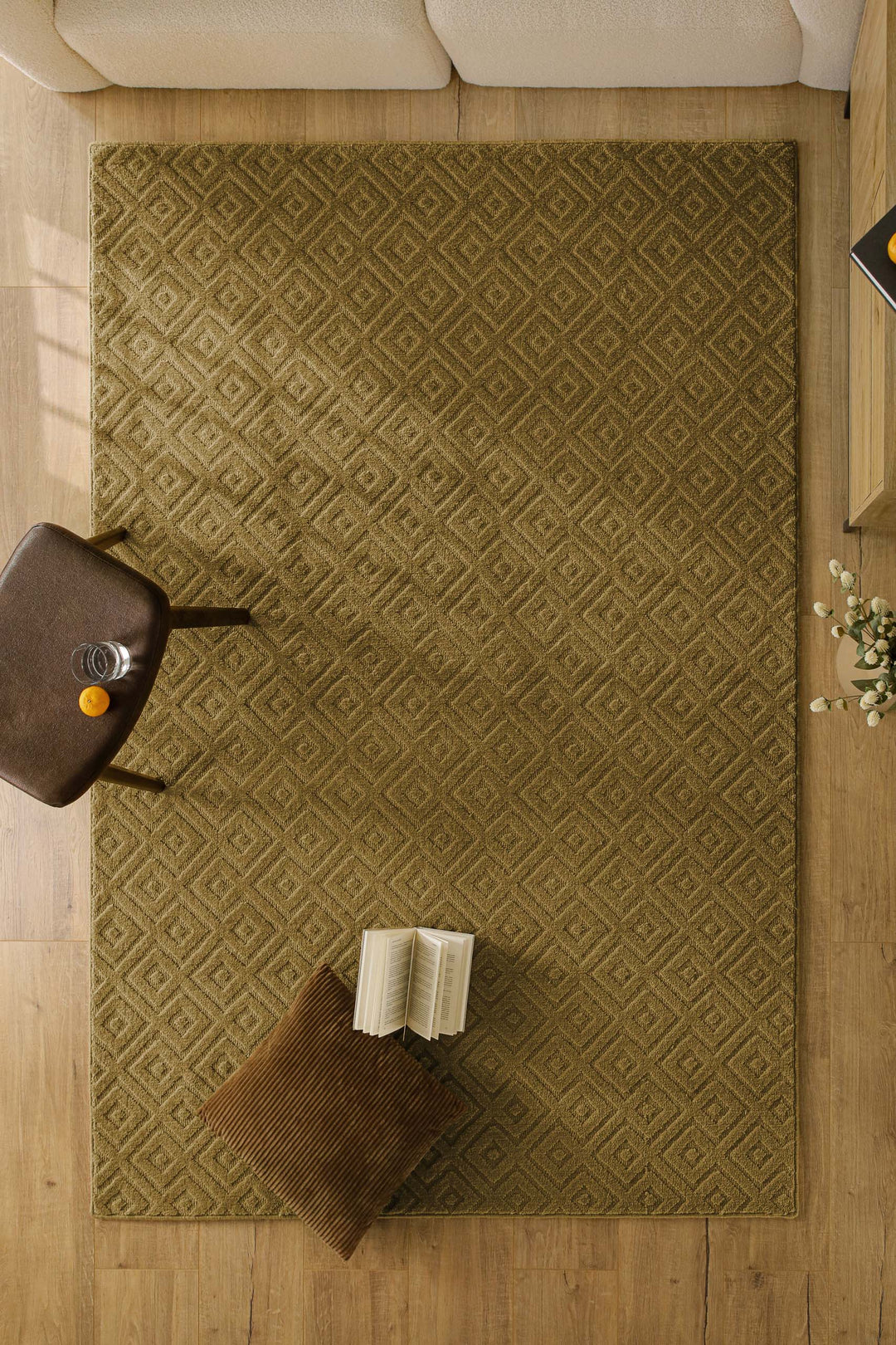 Kurzflor Teppich Castello Two Blass Grün