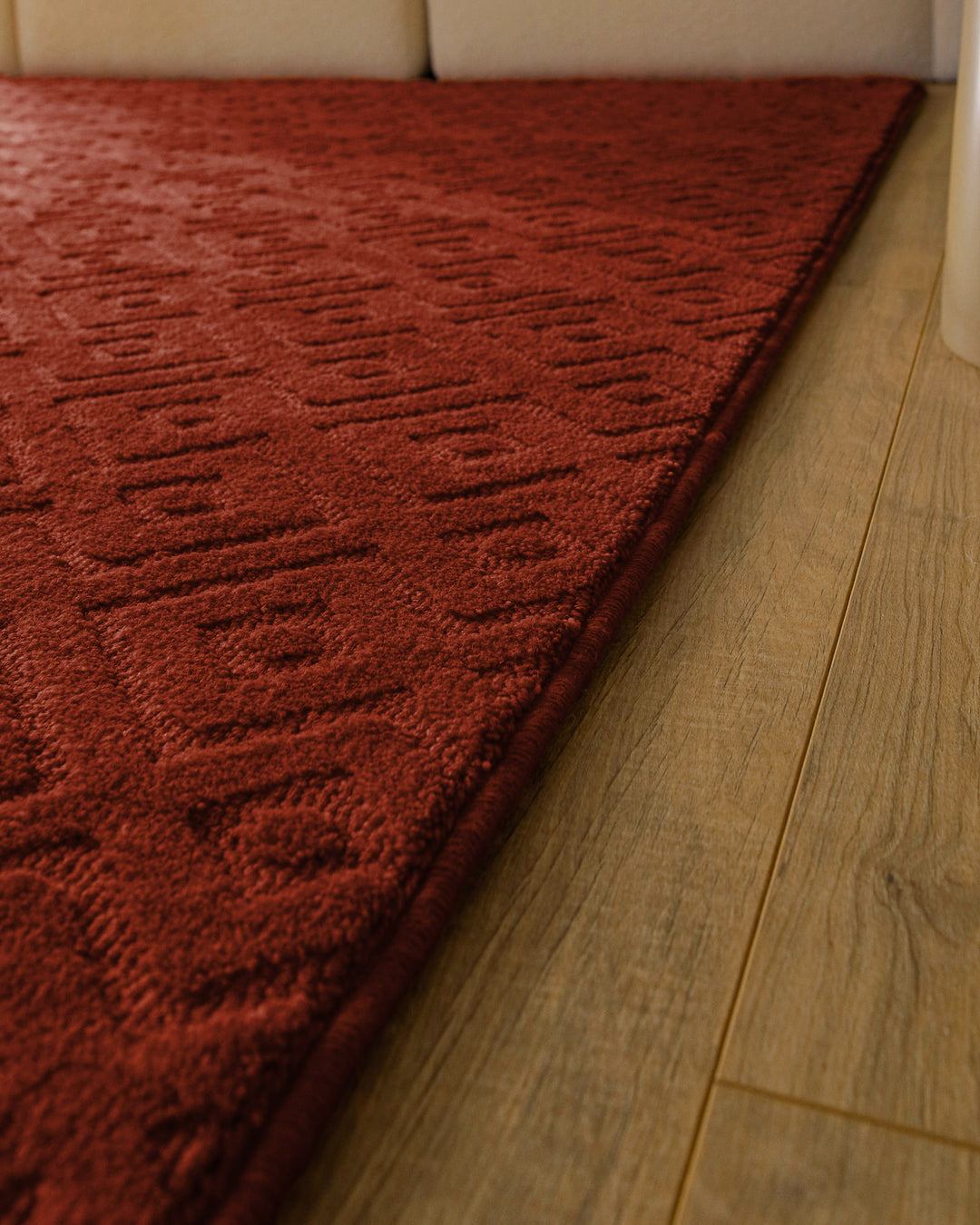 Kurzflor Teppich Castello Two Kamin Rot