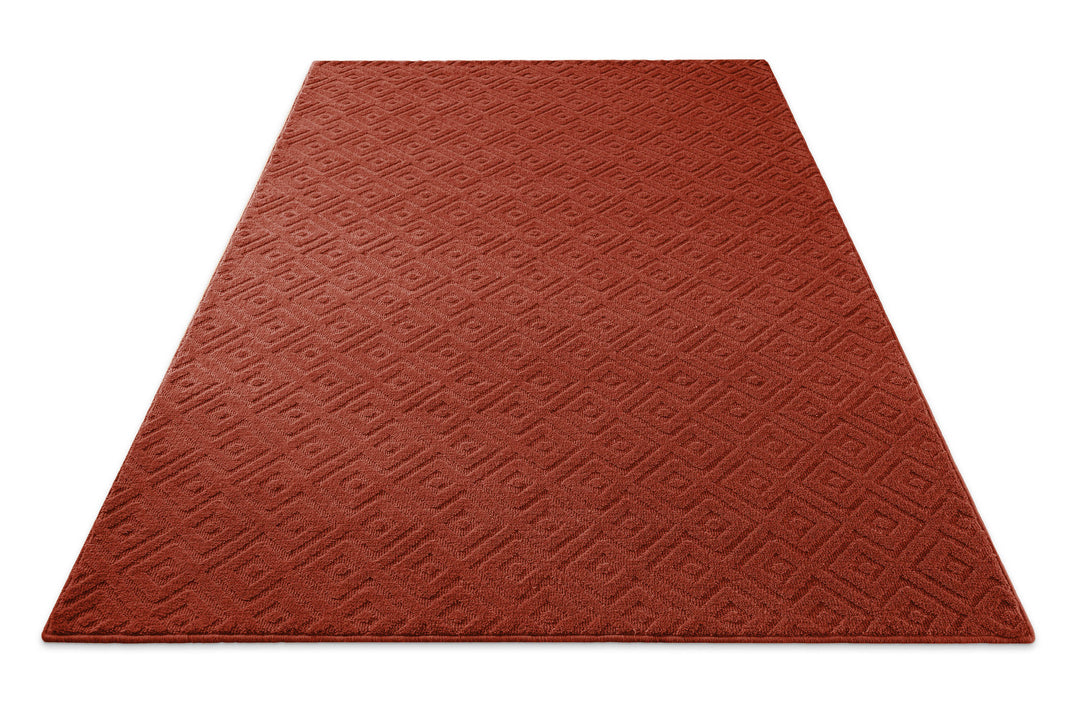 Kurzflor Teppich Castello Two Kamin Rot