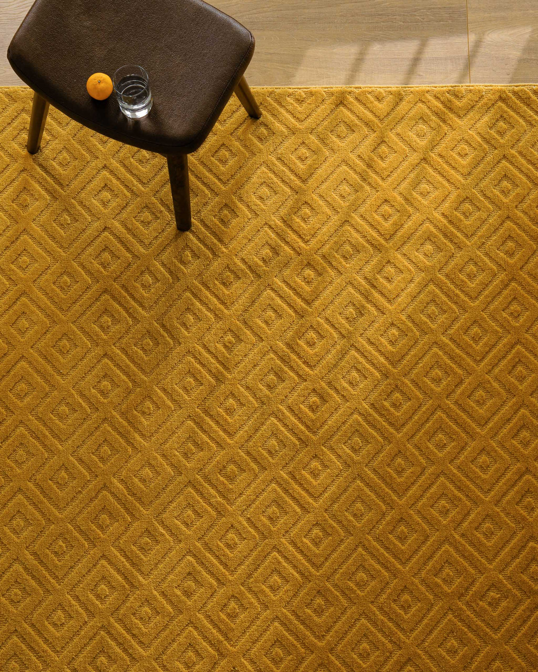 Kurzflor Teppich Castello Two Gelb