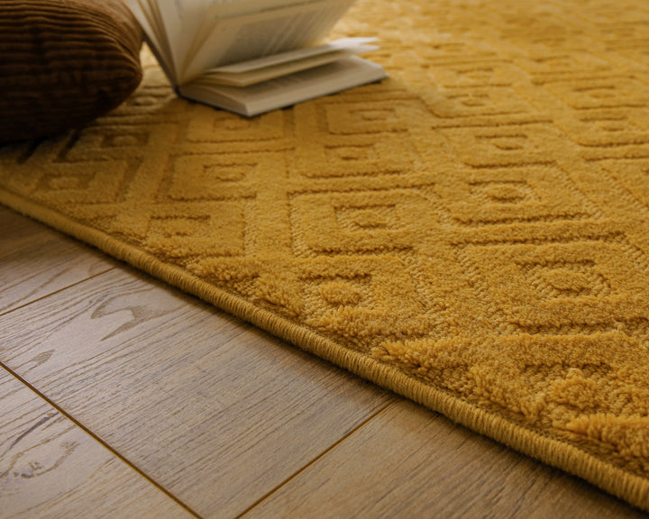 Kurzflor Teppich Castello Two Gelb