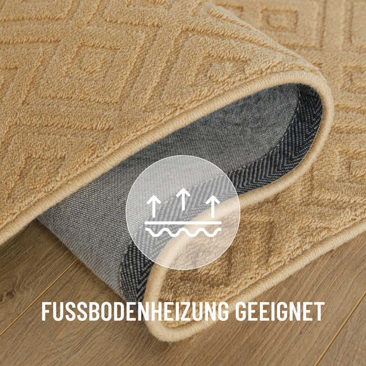 Kurzflor Teppich Castello Two Sand Beige