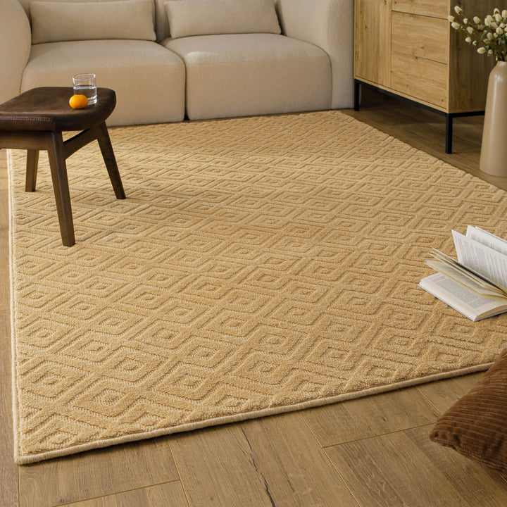 Kurzflor Teppich Castello Two Sand Beige