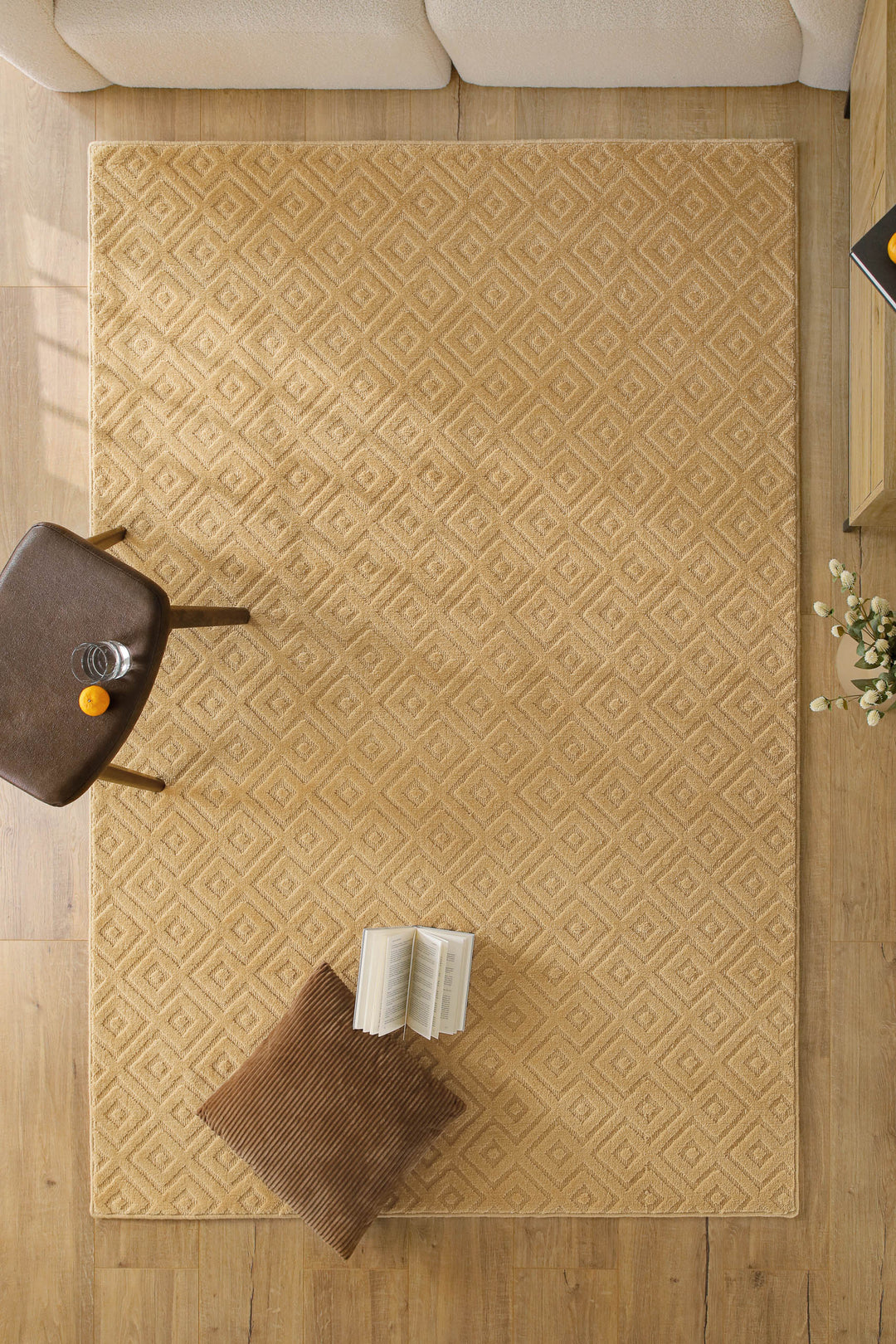 Kurzflor Teppich Castello Two Sand Beige