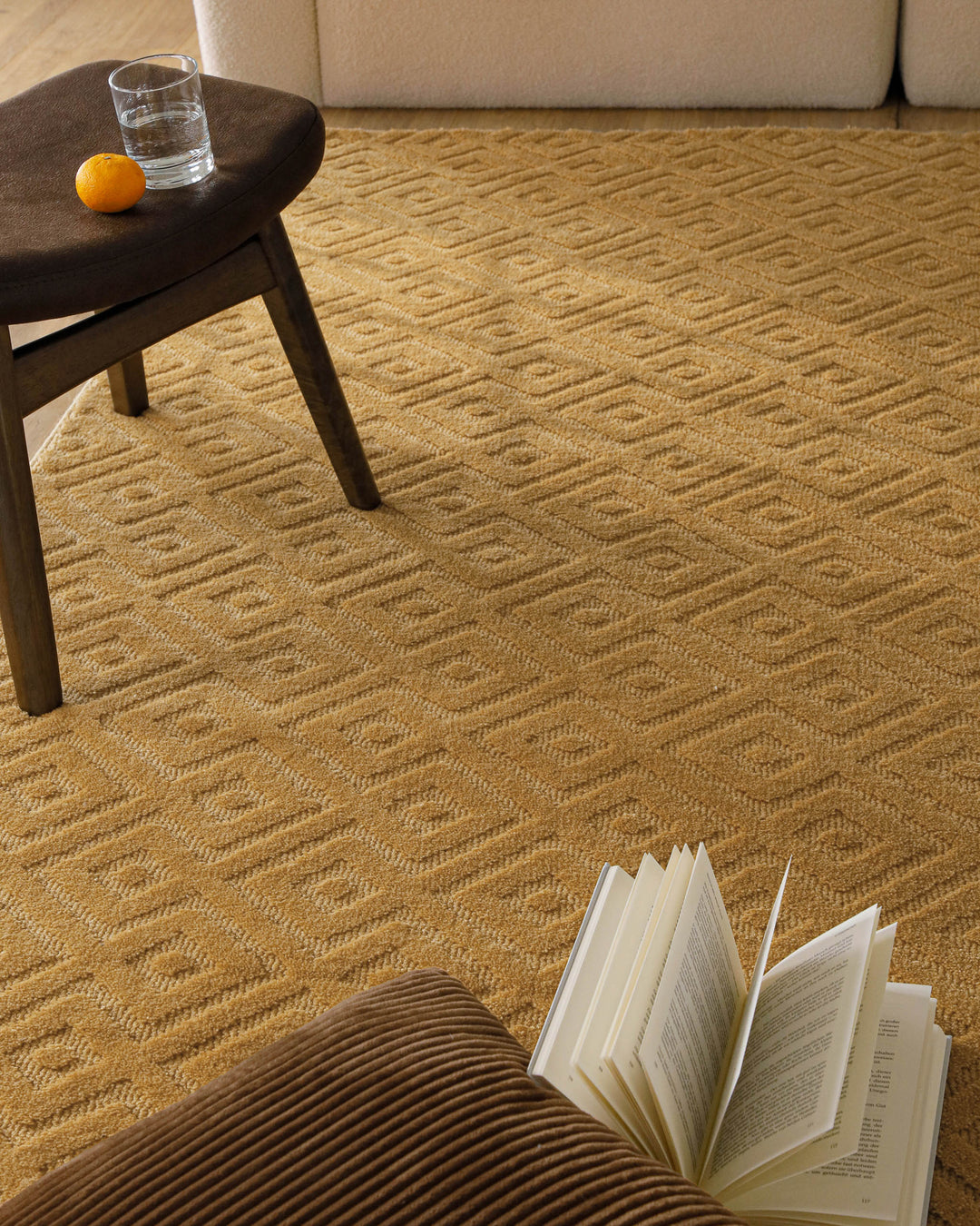 Kurzflor Teppich Castello Two Karamell