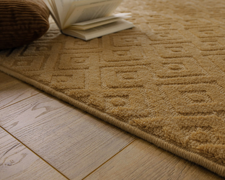 Kurzflor Teppich Castello Two Karamell