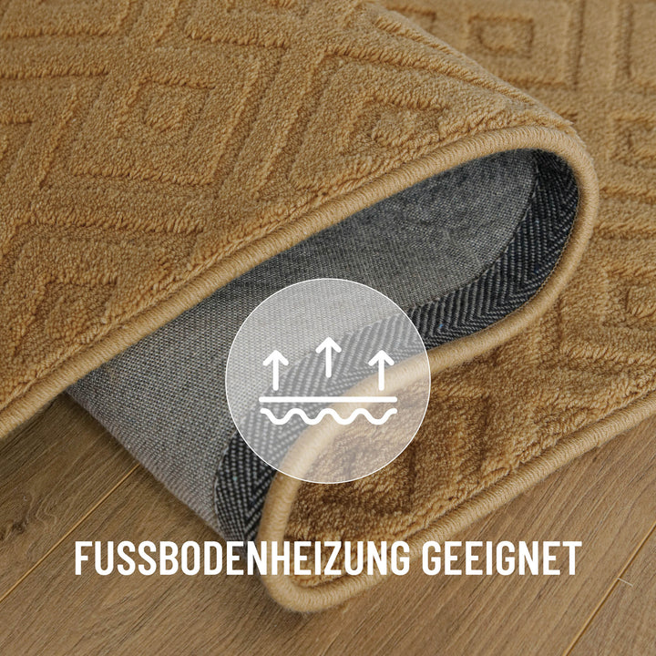 Kurzflor Teppich Castello Two Karamell