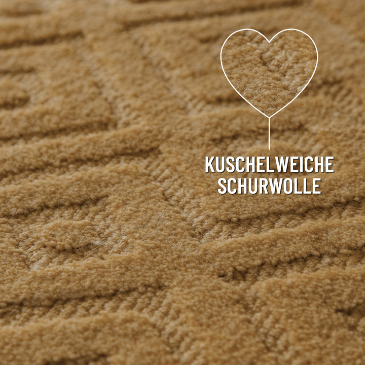 Kurzflor Teppich Castello Two Karamell