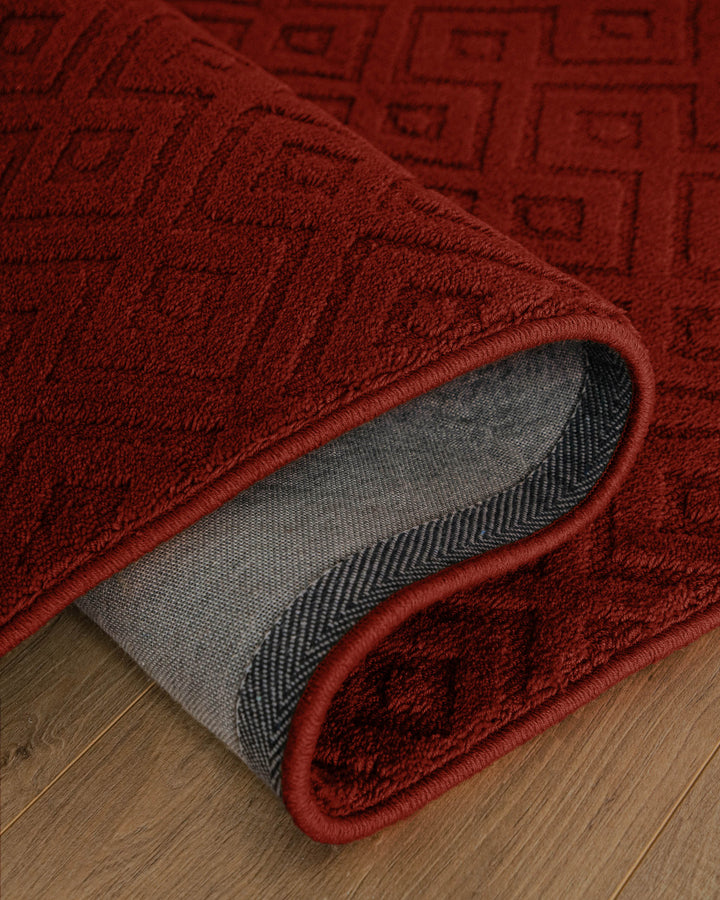 Kurzflor Teppich Castello Two Purpur Rot