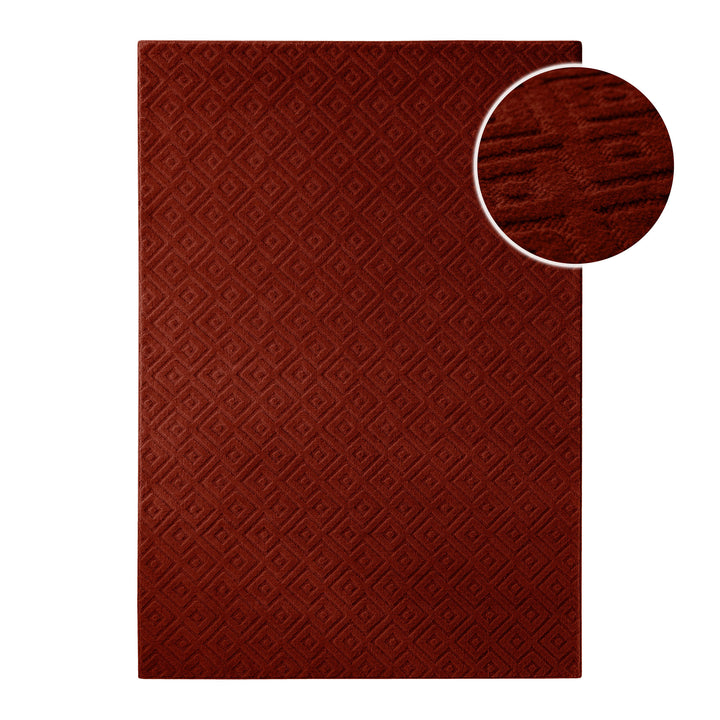 Kurzflor Teppich Castello Two Purpur Rot