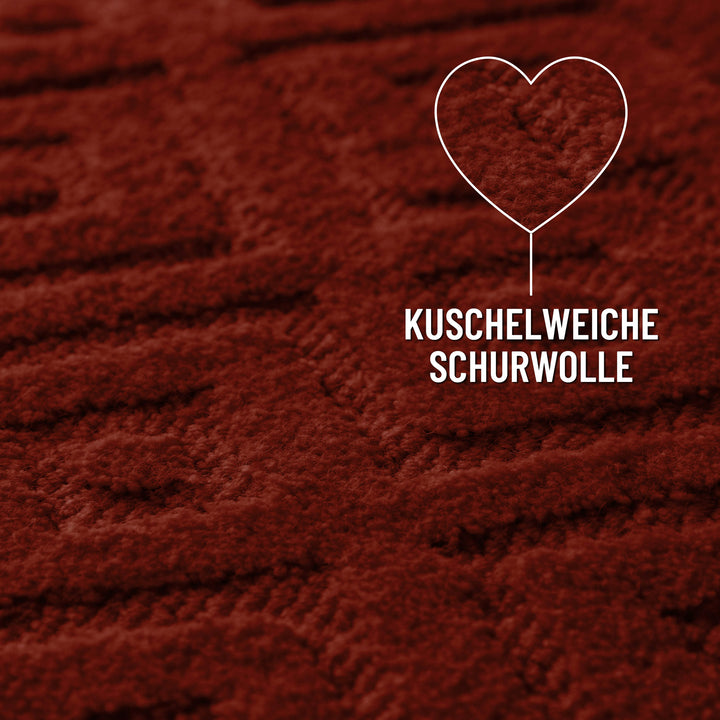 Kurzflor Teppich Castello Two Purpur Rot