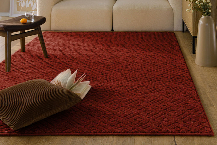 Kurzflor Teppich Castello Two Purpur Rot