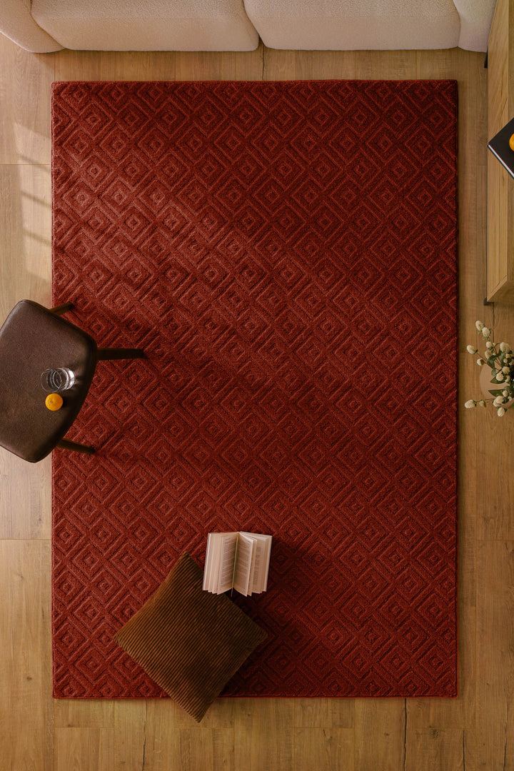 Kurzflor Teppich Castello Two Purpur Rot