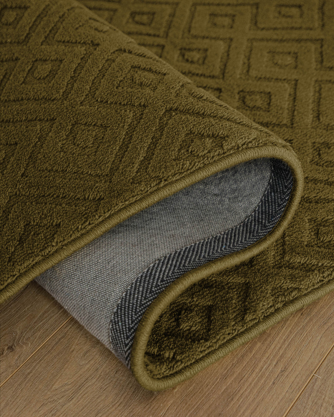 Kurzflor Teppich Castello Two Oliv Grün