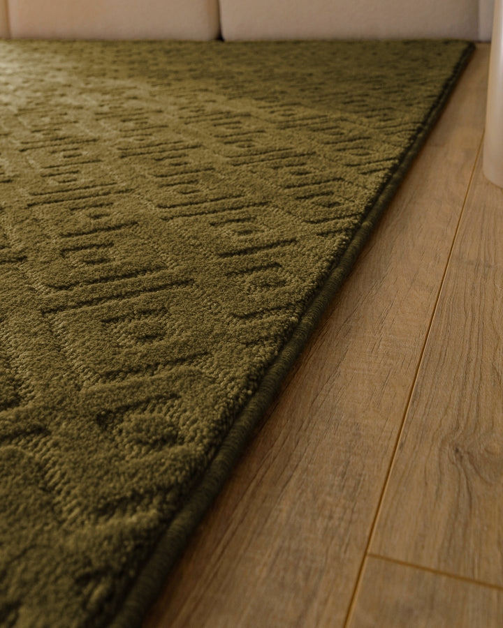 Kurzflor Teppich Castello Two Oliv Grün