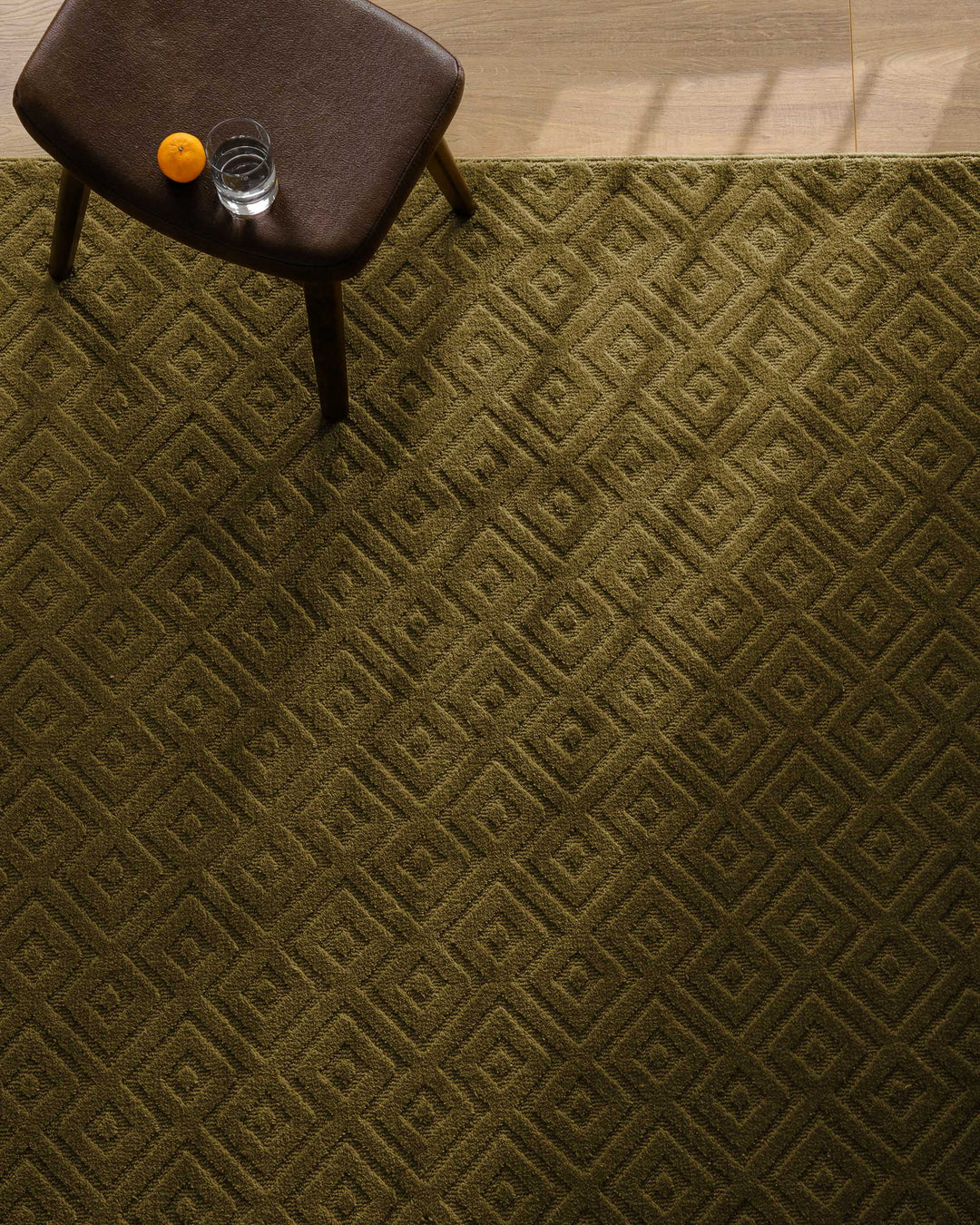 Kurzflor Teppich Castello Two Oliv Grün