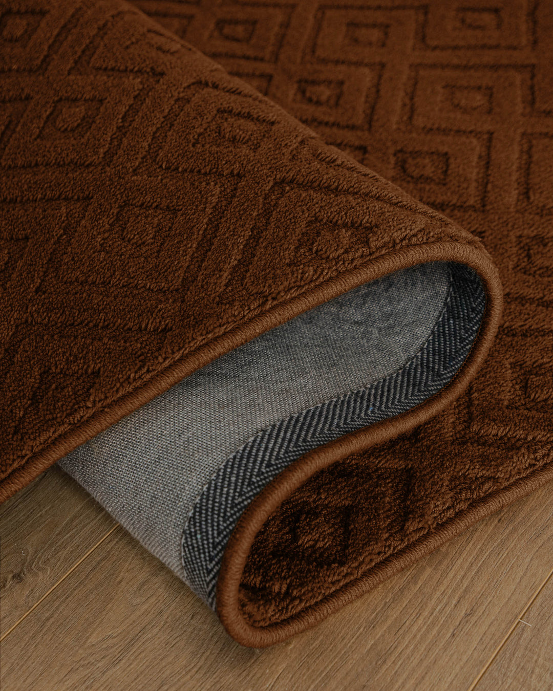 Kurzflor Teppich Castello Two Braun