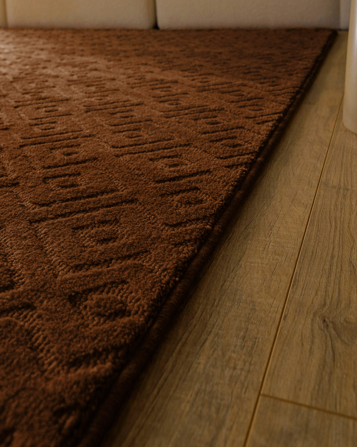 Kurzflor Teppich Castello Two Braun