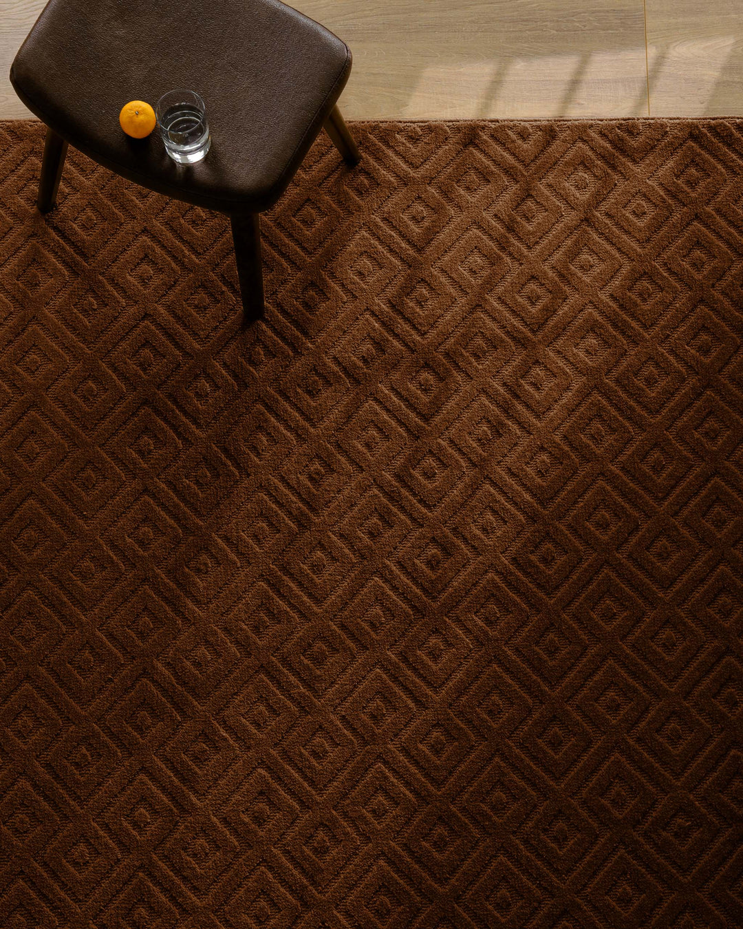 Kurzflor Teppich Castello Two Braun