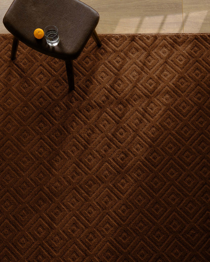 Kurzflor Teppich Castello Two Braun