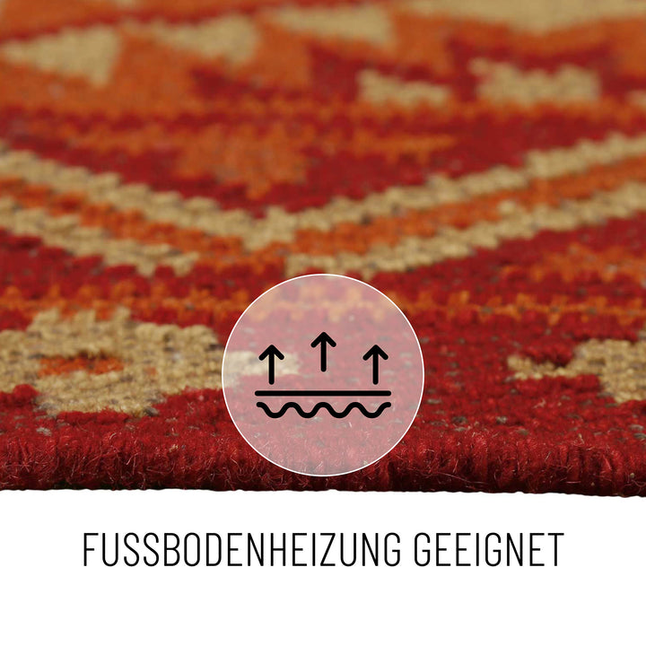 Clare Teppich rost rot Kurzflor rechteckig