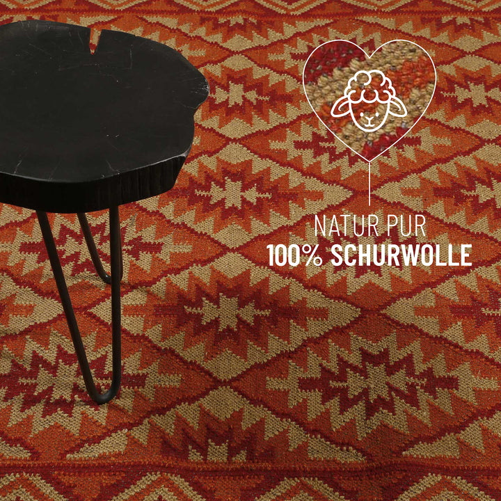 Clare Teppich rost rot Kurzflor rechteckig