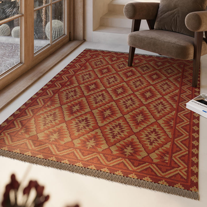 Clare Teppich rost rot Kurzflor rechteckig