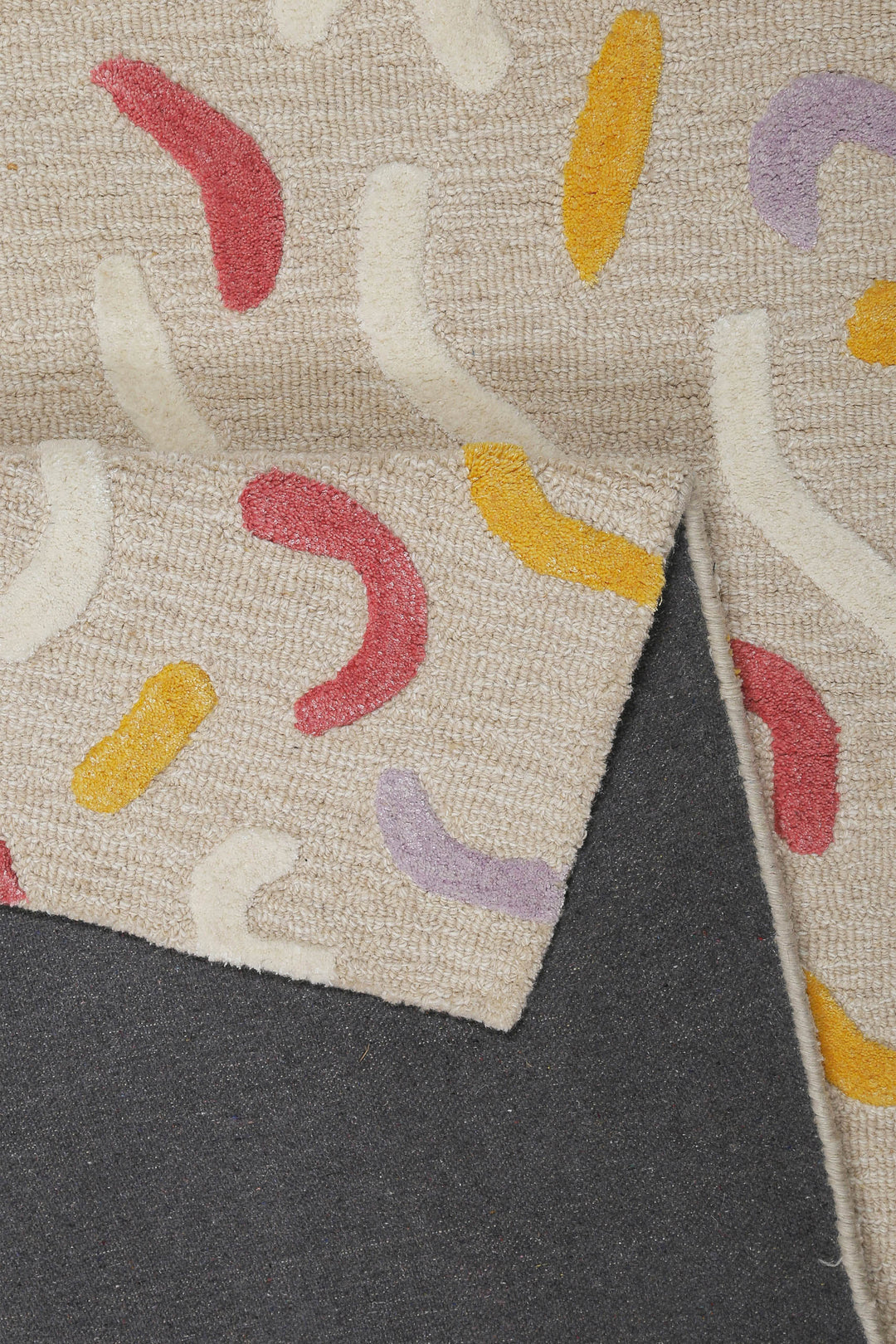 Kinderteppich aus Schurwolle Beige Multi "Confetti 2.0" Smart Kids