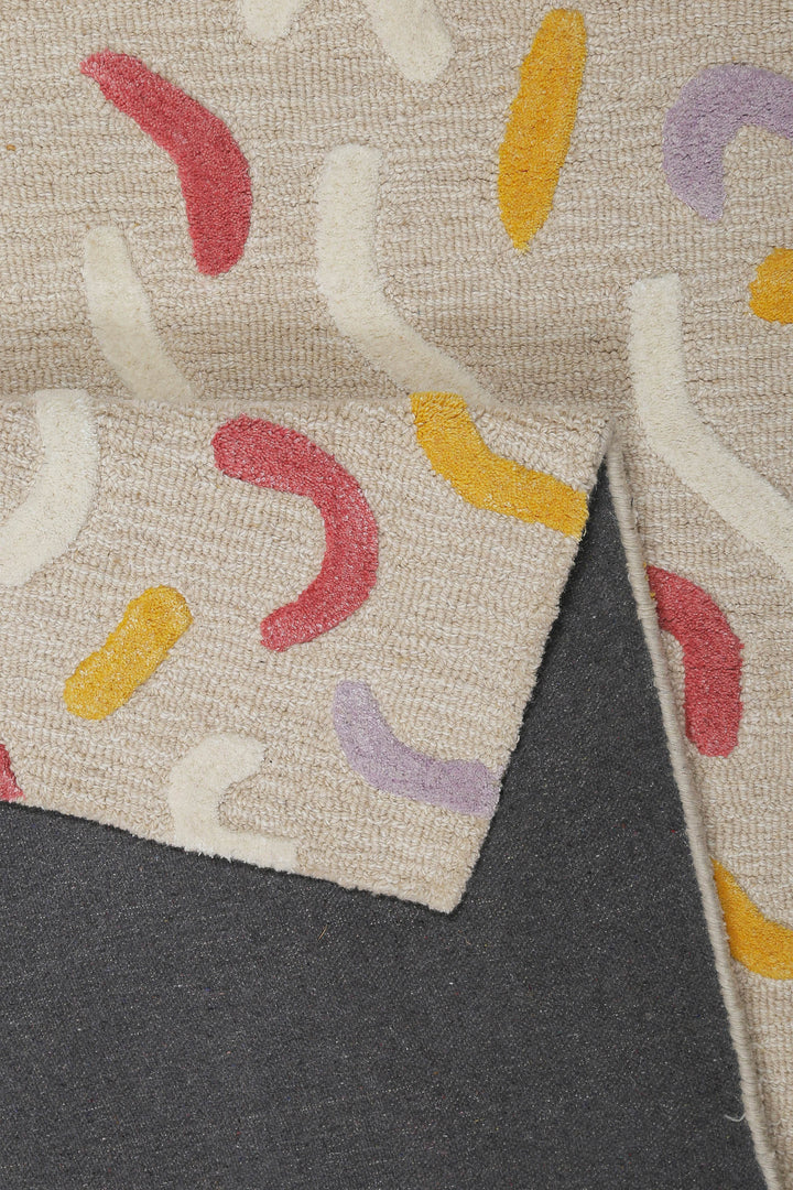 Kinderteppich aus Schurwolle Beige Multi "Confetti 2.0" Smart Kids
