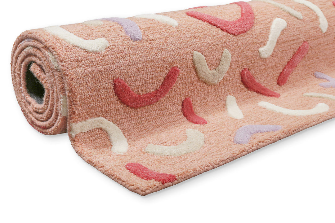 Kinderteppich aus Schurwolle Altrosa Multi "Confetti 2.0" Smart Kids