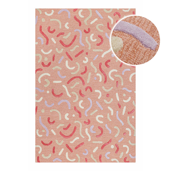 Kinderteppich aus Schurwolle Altrosa Multi "Confetti 2.0" Smart Kids