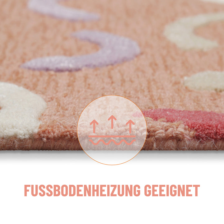 Kinderteppich aus Schurwolle Altrosa Multi "Confetti 2.0" Smart Kids