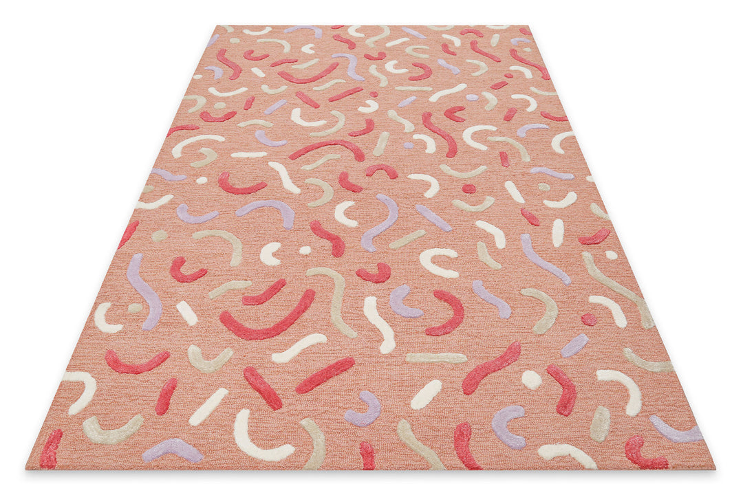 Kinderteppich aus Schurwolle Altrosa Multi "Confetti 2.0" Smart Kids