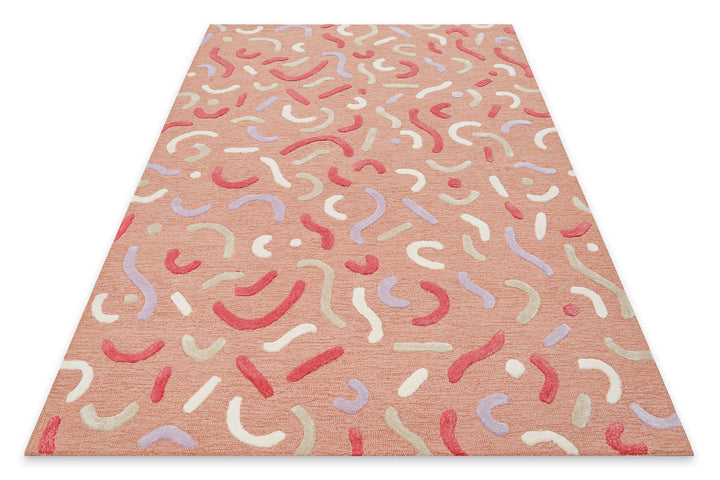 Kinderteppich aus Schurwolle Altrosa Multi "Confetti 2.0" Smart Kids