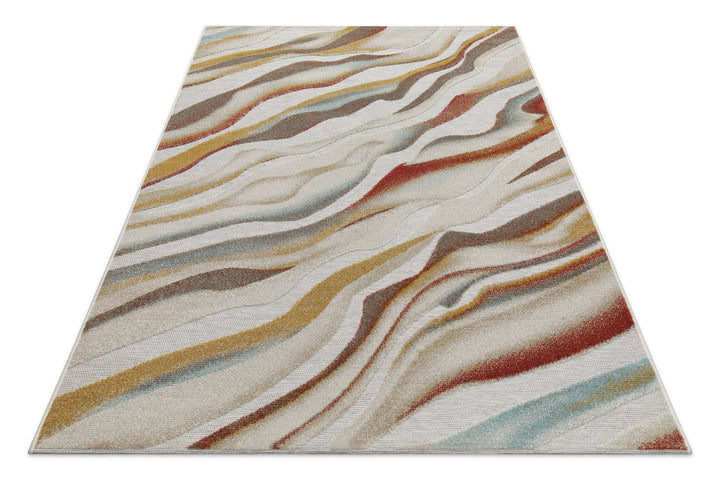 Creek Outdoor beige Kurzflor rechteckig