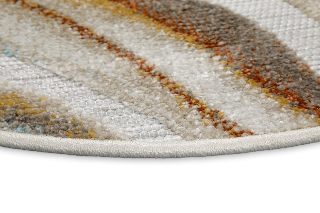 Creek Outdoor beige Kurzflor rund