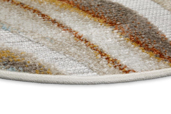 Creek Outdoor beige Kurzflor rund