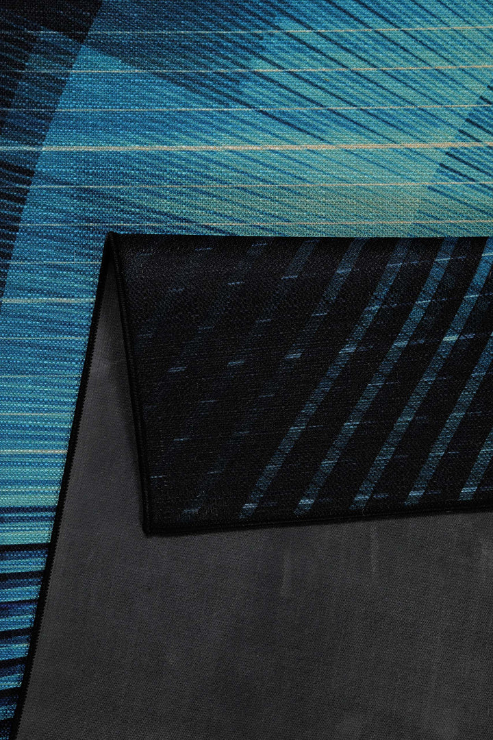 Cyber Swirl Teppich blau Kurzflor rechteckig