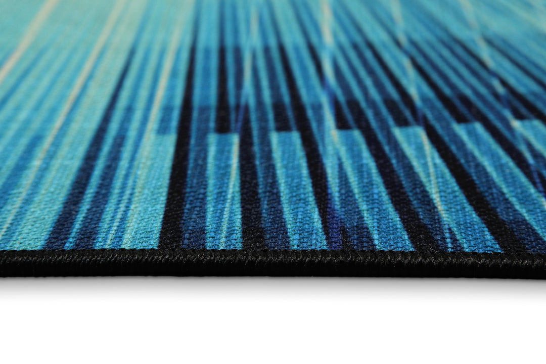 Cyber Swirl Teppich blau Kurzflor rechteckig