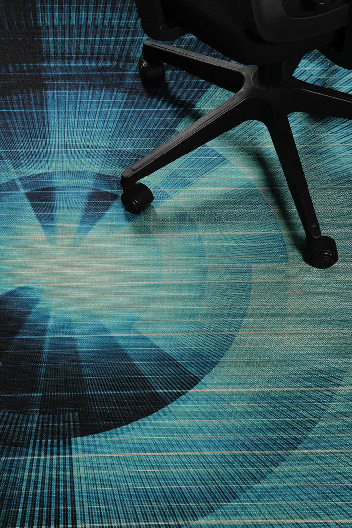 Cyber Swirl Teppich blau Kurzflor rechteckig