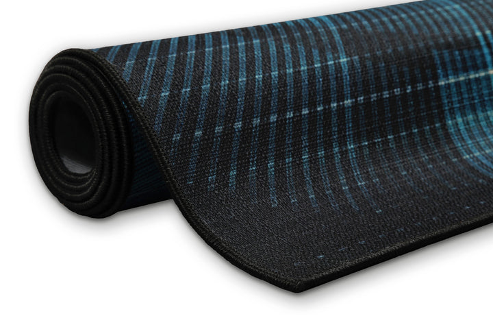 Cyber Swirl Teppich blau Kurzflor rechteckig