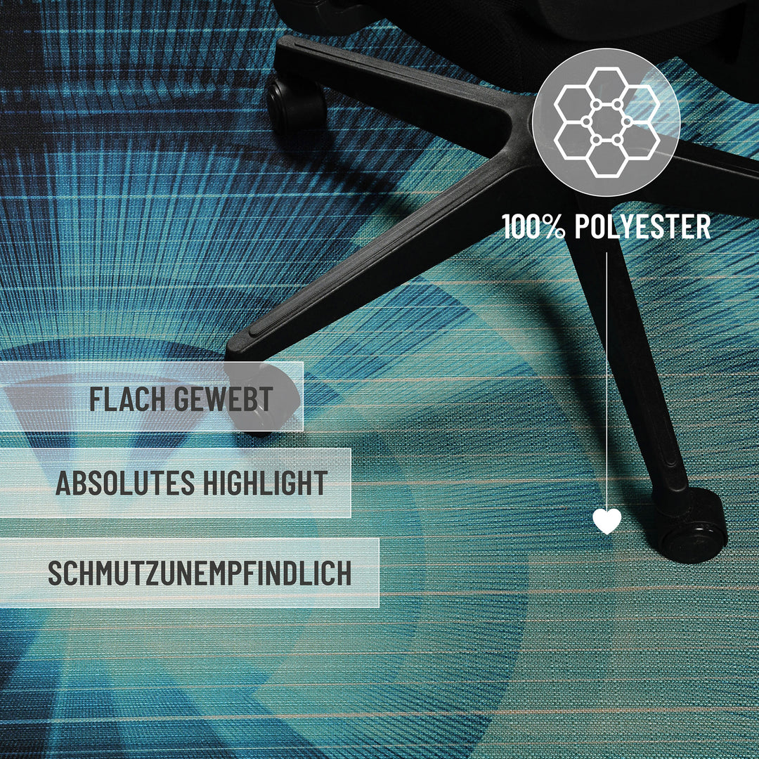 Cyber Swirl Teppich blau Kurzflor rechteckig