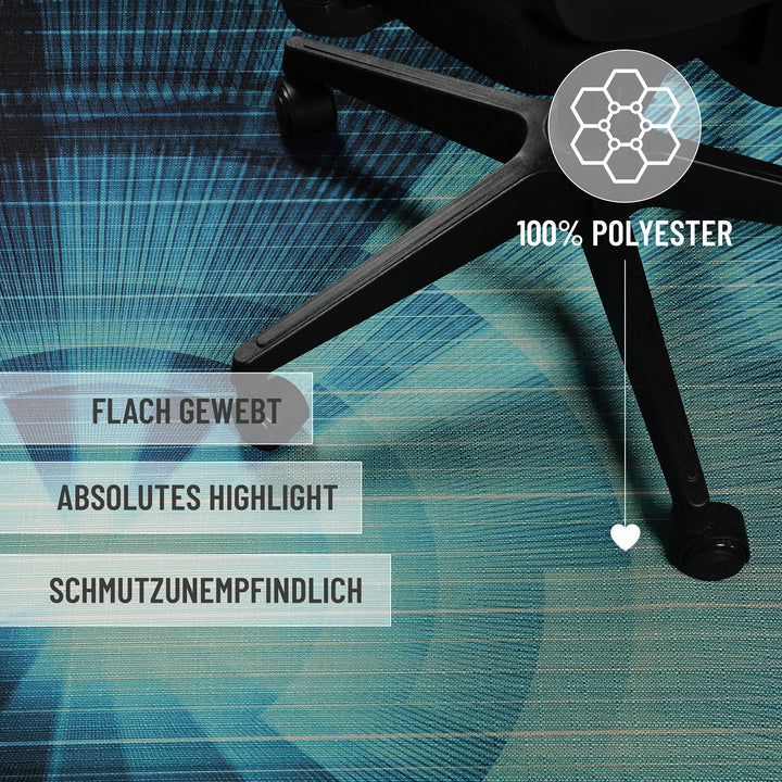 Cyber Swirl Teppich blau Kurzflor rechteckig